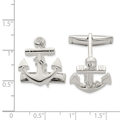 Sterlingsilber Anker mit Hängend Kordel Manschettenknöpfe