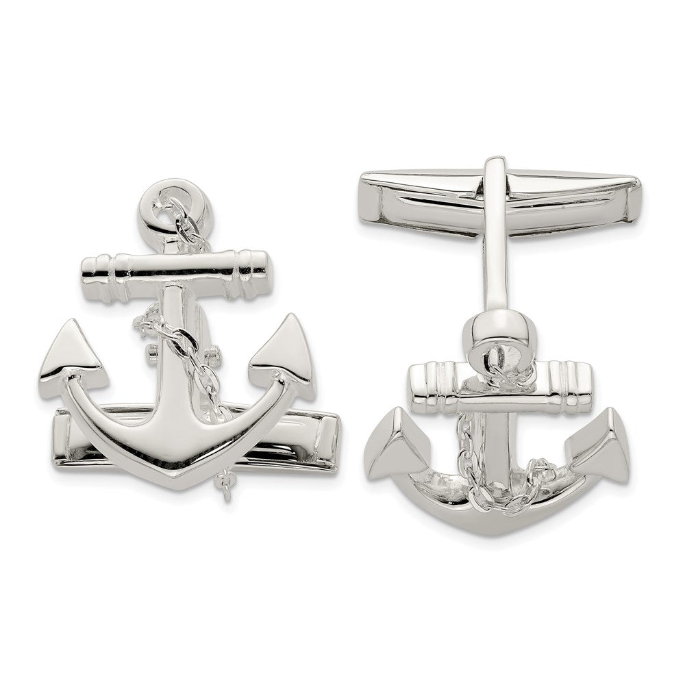 Sterlingsilber Anker mit Hängend Kordel Manschettenknöpfe