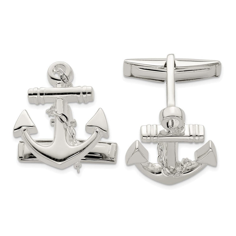 Sterlingsilber Anker mit Hängend Kordel Manschettenknöpfe