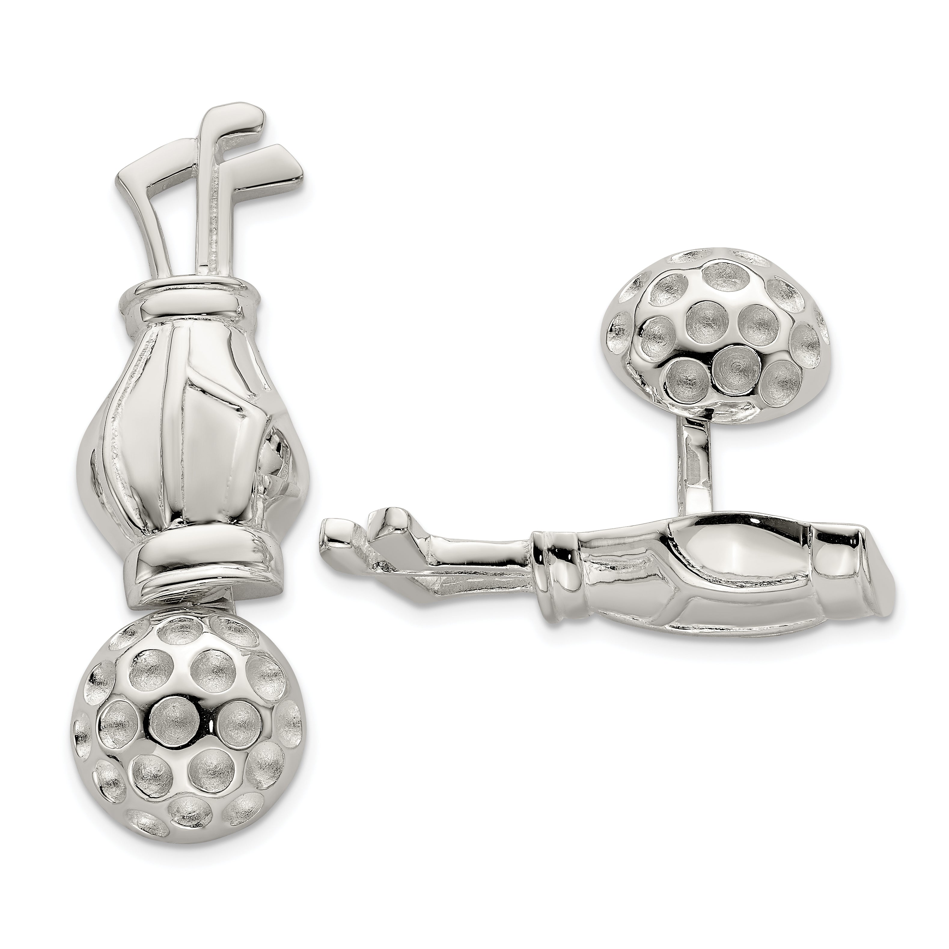 Sterlingsilber Wendbar Golf Clubs &ball Manschettenknöpfe