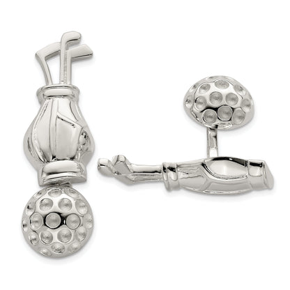 Sterlingsilber Wendbar Golf Clubs &ball Manschettenknöpfe