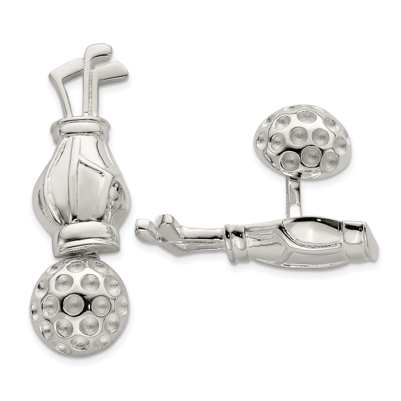 Sterlingsilber Wendbar Golf Clubs &ball Manschettenknöpfe