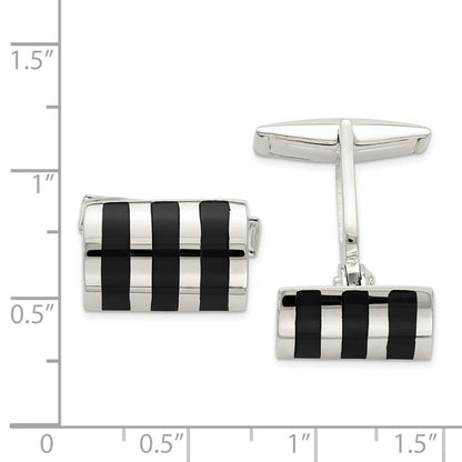 Sterlingsilber Onyx Manschettenknöpfe