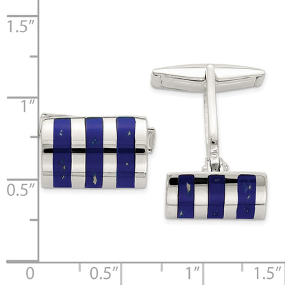 Sterlingsilber Lapis Manschette Knöpfe
