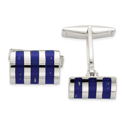 Sterlingsilber Lapis Manschette Knöpfe