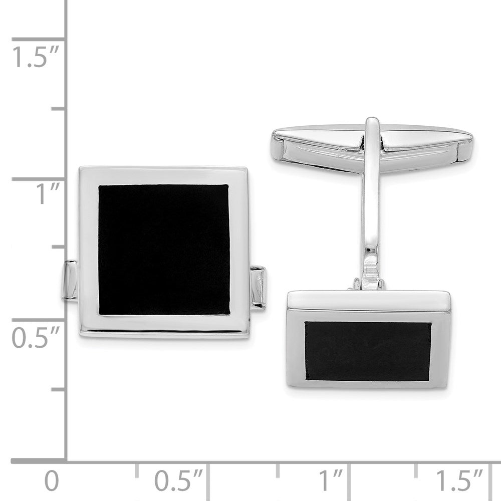 Sterlingsilber Onyx Manschette Knöpfe