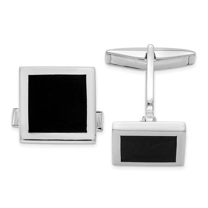 Sterlingsilber Onyx Manschette Knöpfe