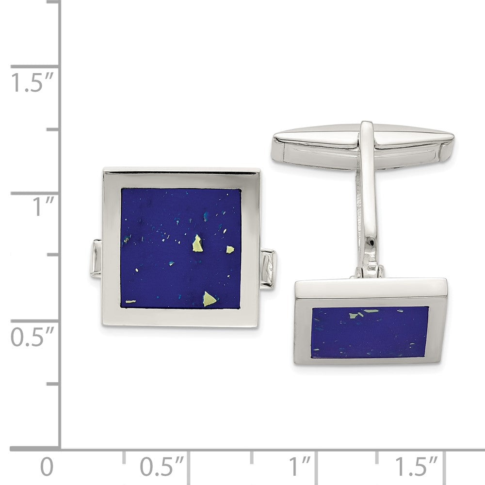 Sterlingsilber Lapis Manschette Knöpfe
