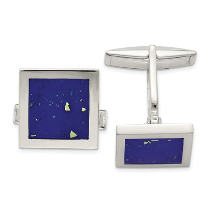 Sterlingsilber Lapis Manschette Knöpfe