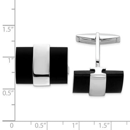 Sterlingsilber Onyx Manschette Knöpfe