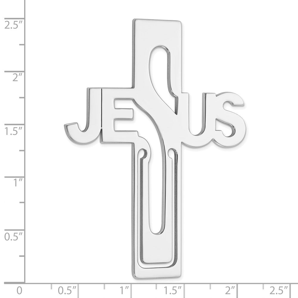 Sterlingsilber Rhodiniert Jesus Kreuz Bookmark