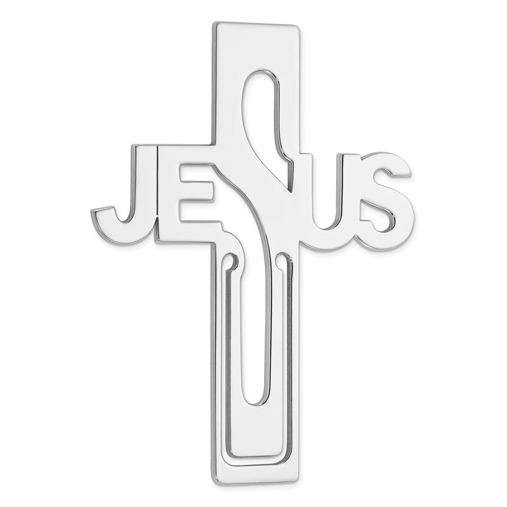 Sterlingsilber Rhodiniert Jesus Kreuz Bookmark