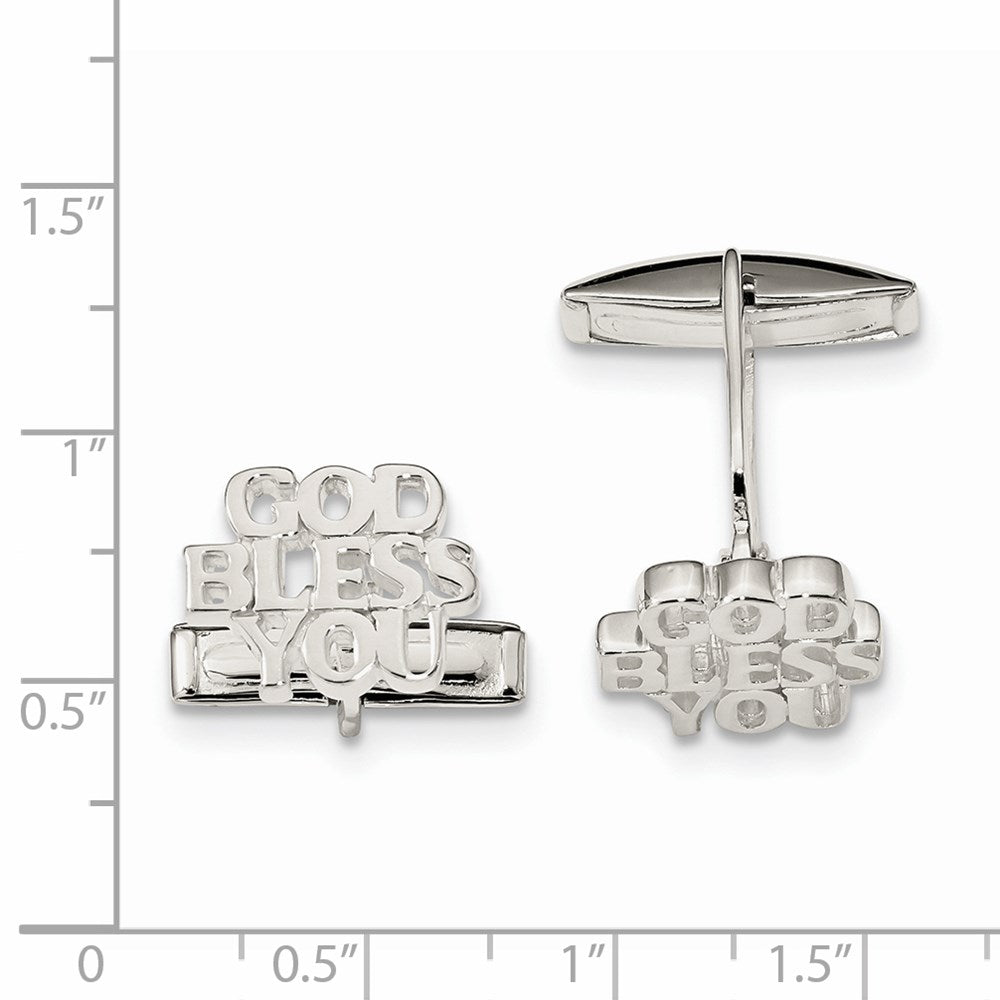 Sterlingsilber God Bless You Manschette Knöpfe