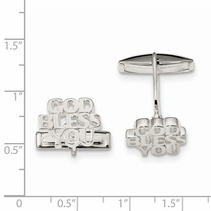 Sterlingsilber God Bless You Manschette Knöpfe