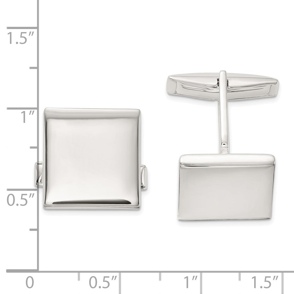 Sterlingsilber Poliert Quadratisch Manschette Knöpfe