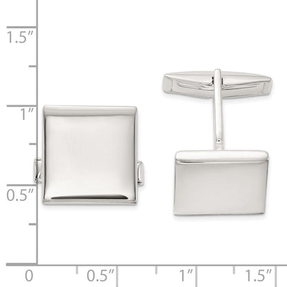Sterlingsilber Poliert Quadratisch Manschette Knöpfe