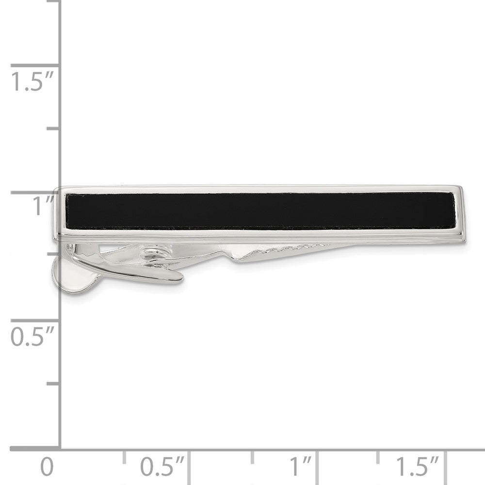 Sterlingsilber Poliert Onyx Krawatten Stab