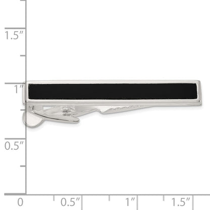 Sterlingsilber Poliert Onyx Krawatten Stab