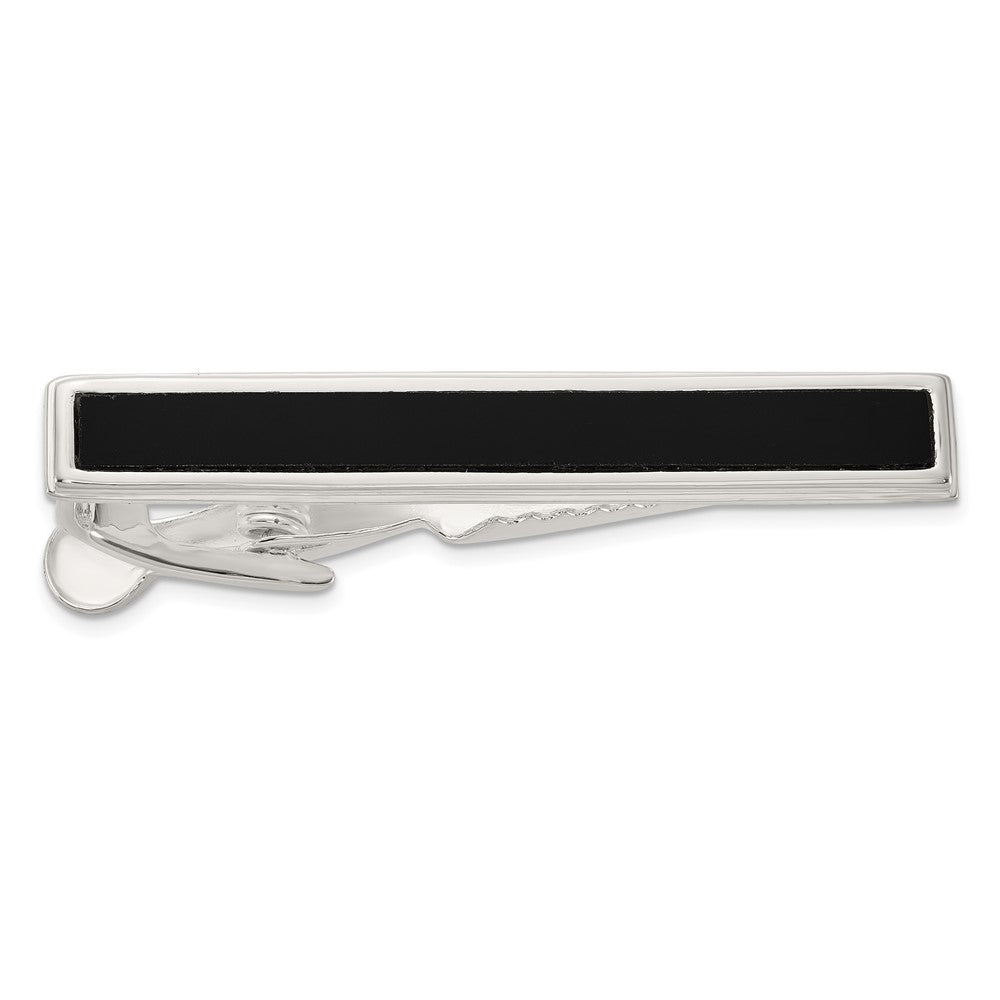 Sterlingsilber Poliert Onyx Krawatten Stab