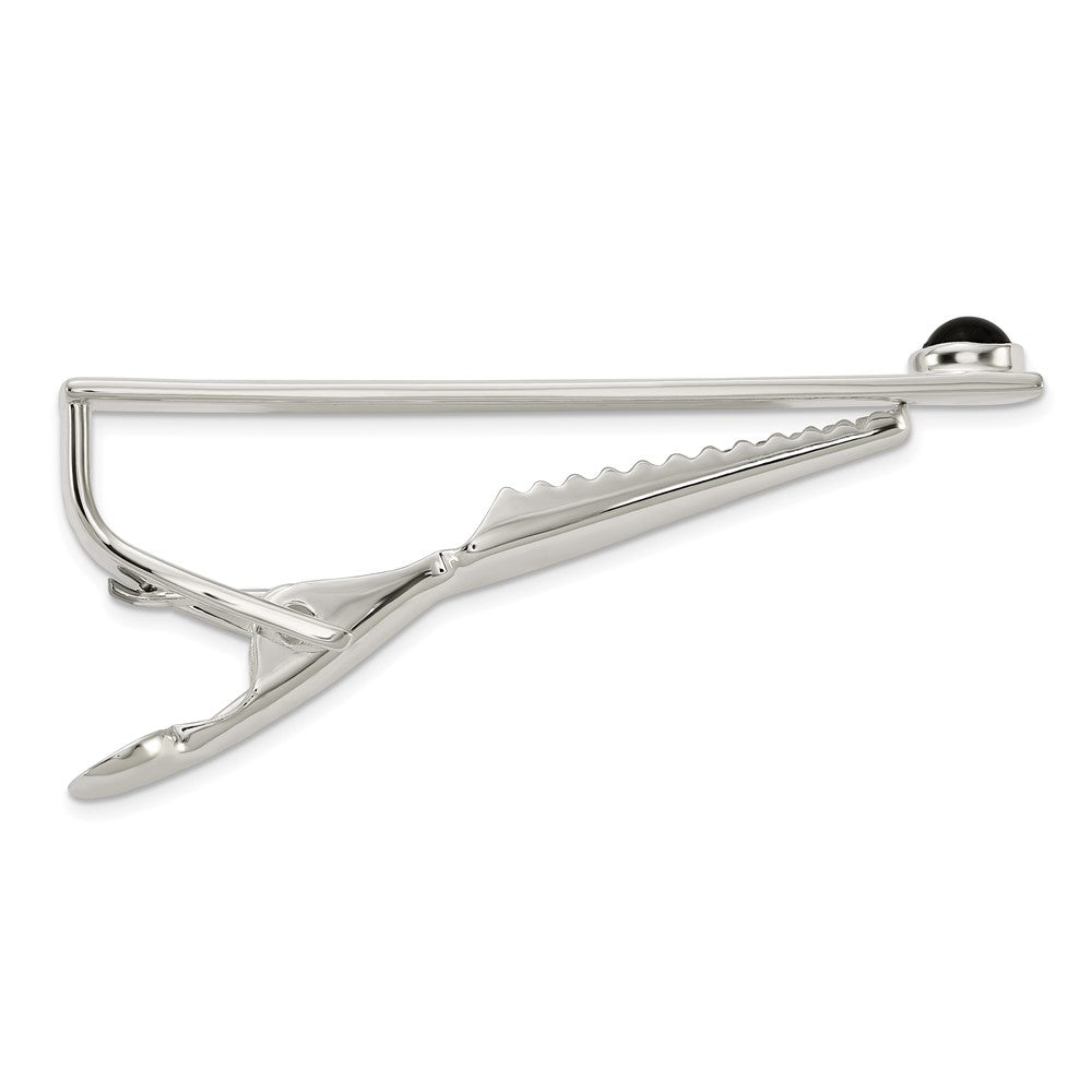Sterlingsilber Poliert Onyx Dot Krawatten Stab