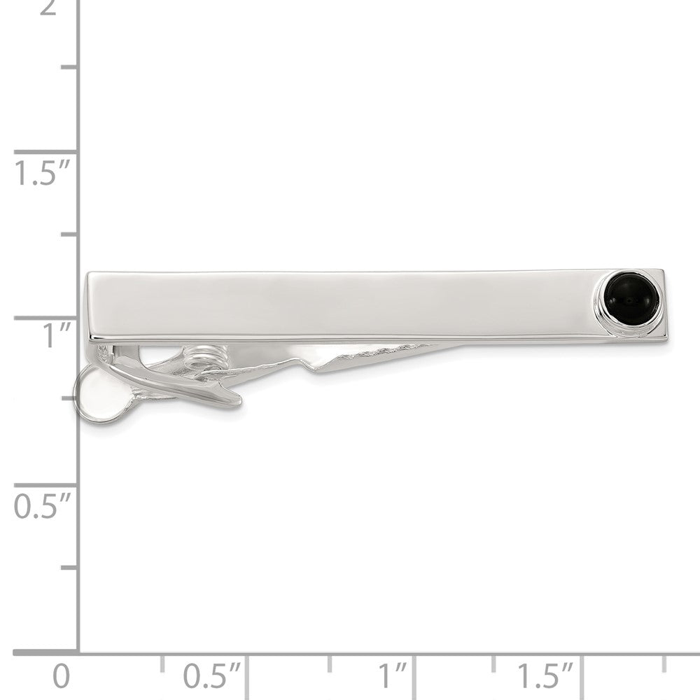 Sterlingsilber Poliert Onyx Dot Krawatten Stab
