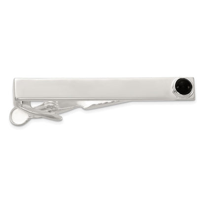 Sterlingsilber Poliert Onyx Dot Krawatten Stab