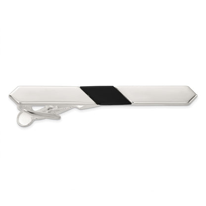 Sterlingsilber Poliert Onyx Krawatten Stab