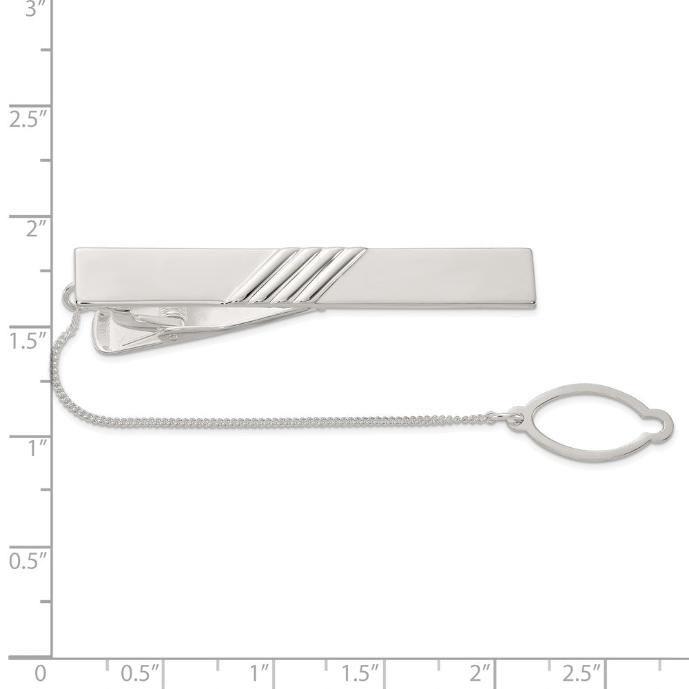 Sterlingsilber Poliert mit Krawatten Kette Krawatten Stab