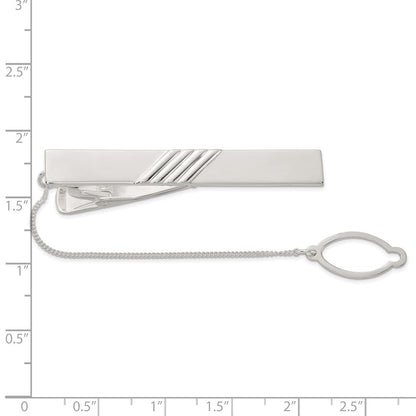 Sterlingsilber Poliert mit Krawatten Kette Krawatten Stab