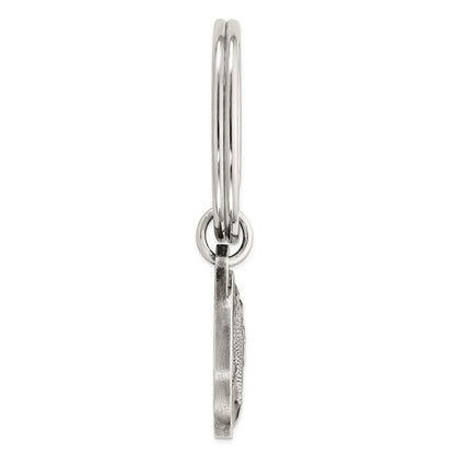 Sterlingsilber Rhodiniert Schwarz Epoxid Barsch Fisch Keychain