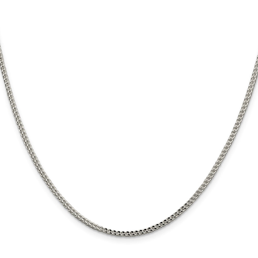 Sterlingsilber 2mm Diamantiert Quadratisch Franco Halskette