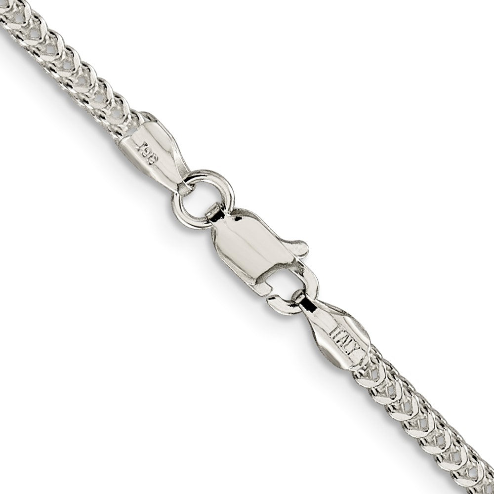 Sterlingsilber 2mm Diamantiert Quadratisch Franco Halskette