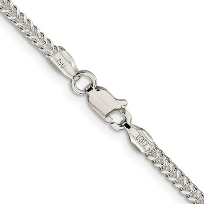 Sterlingsilber 2mm Diamantiert Quadratisch Franco Halskette
