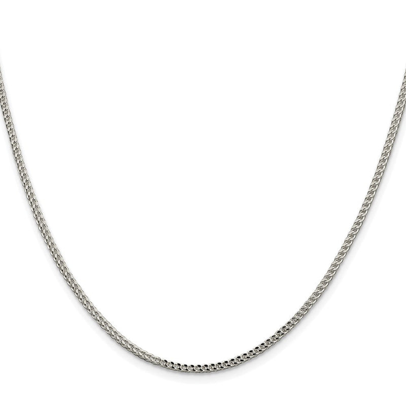 Sterlingsilber Rhodiniert 1.8mm Diamantiert Quadratisch Franco Kette