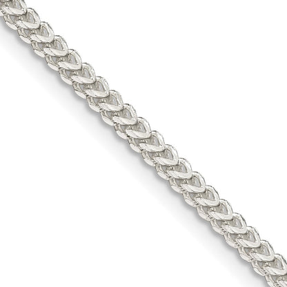 Sterlingsilber 2mm Diamantiert Quadratisch Franco Halskette