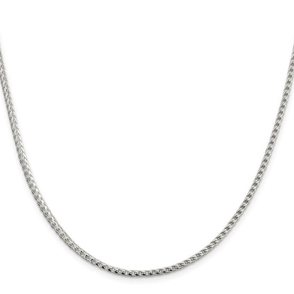 Sterlingsilber 2.55mm Diamantiert Quadratisch Franco Halskette
