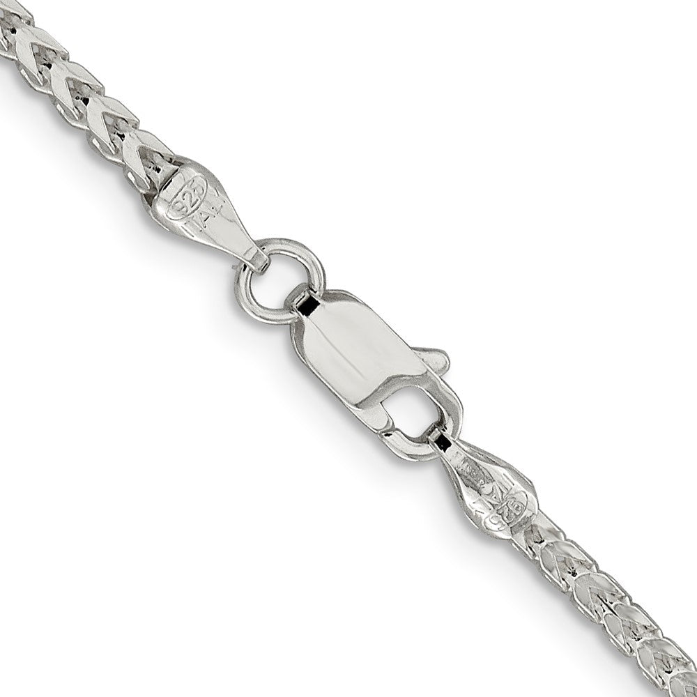 Sterlingsilber 2.55mm Diamantiert Quadratisch Franco Halskette