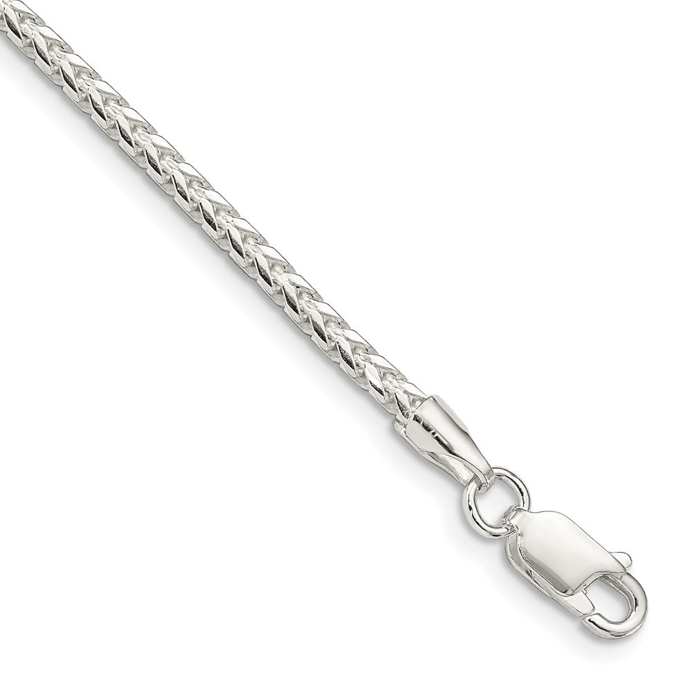 Sterlingsilber 2.55mm Diamantiert Quadratisch Franco Gliederarmband