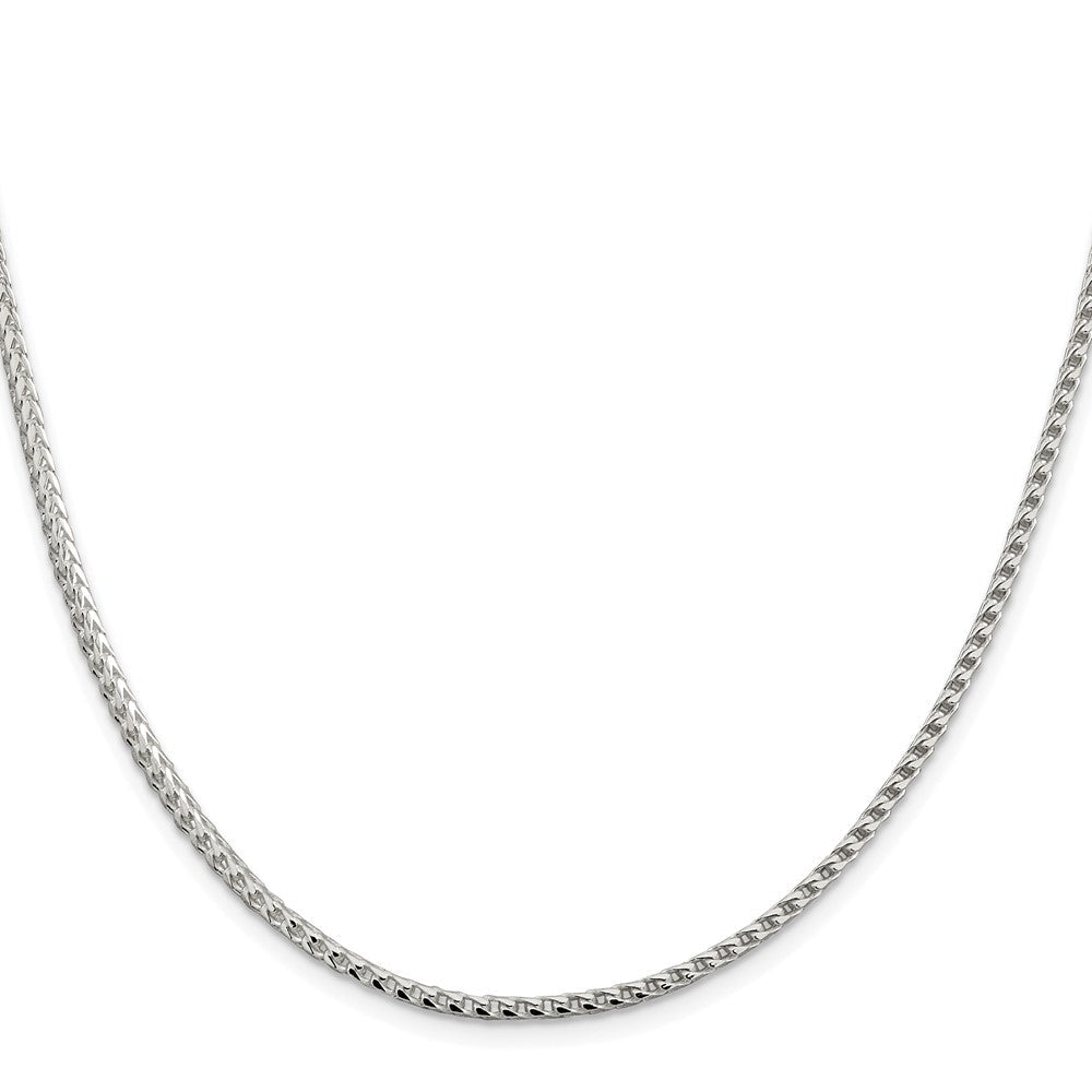 Sterlingsilber Rhodiniert 2.55mm Diamantiert Quadratisch Franco Kette