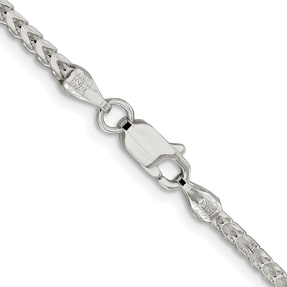 Sterlingsilber Rhodiniert 2.55mm Diamantiert Quadratisch Franco Kette