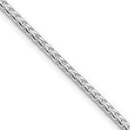 Sterlingsilber Rhodiniert 2.55mm Diamantiert Quadratisch Franco Kette