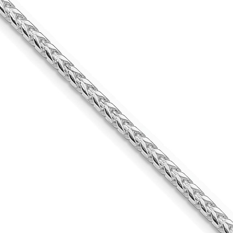 Sterlingsilber Rhodiniert 2.55mm Diamantiert Quadratisch Franco Kette
