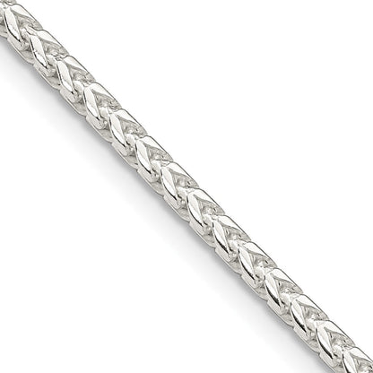 Sterlingsilber 2.55mm Diamantiert Quadratisch Franco Halskette