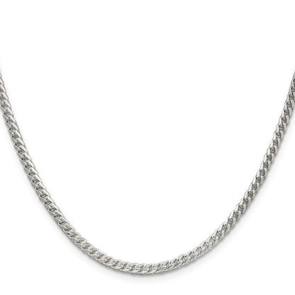 Sterlingsilber 3.1mm Diamantiert Quadratisch Franco Halskette