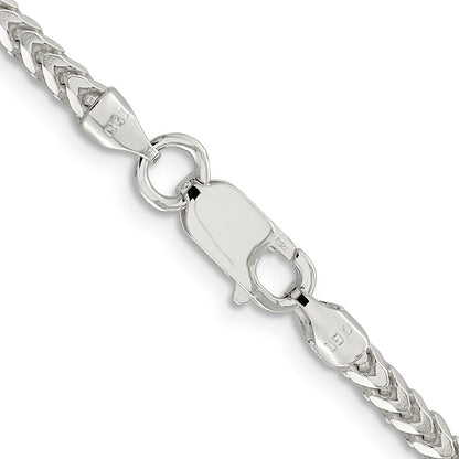 Sterlingsilber 3.1mm Diamantiert Quadratisch Franco Halskette
