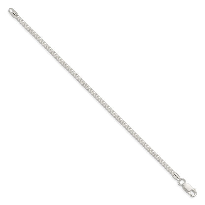 Sterlingsilber 3.1mm Diamantiert Quadratisch Franco Gliederarmband