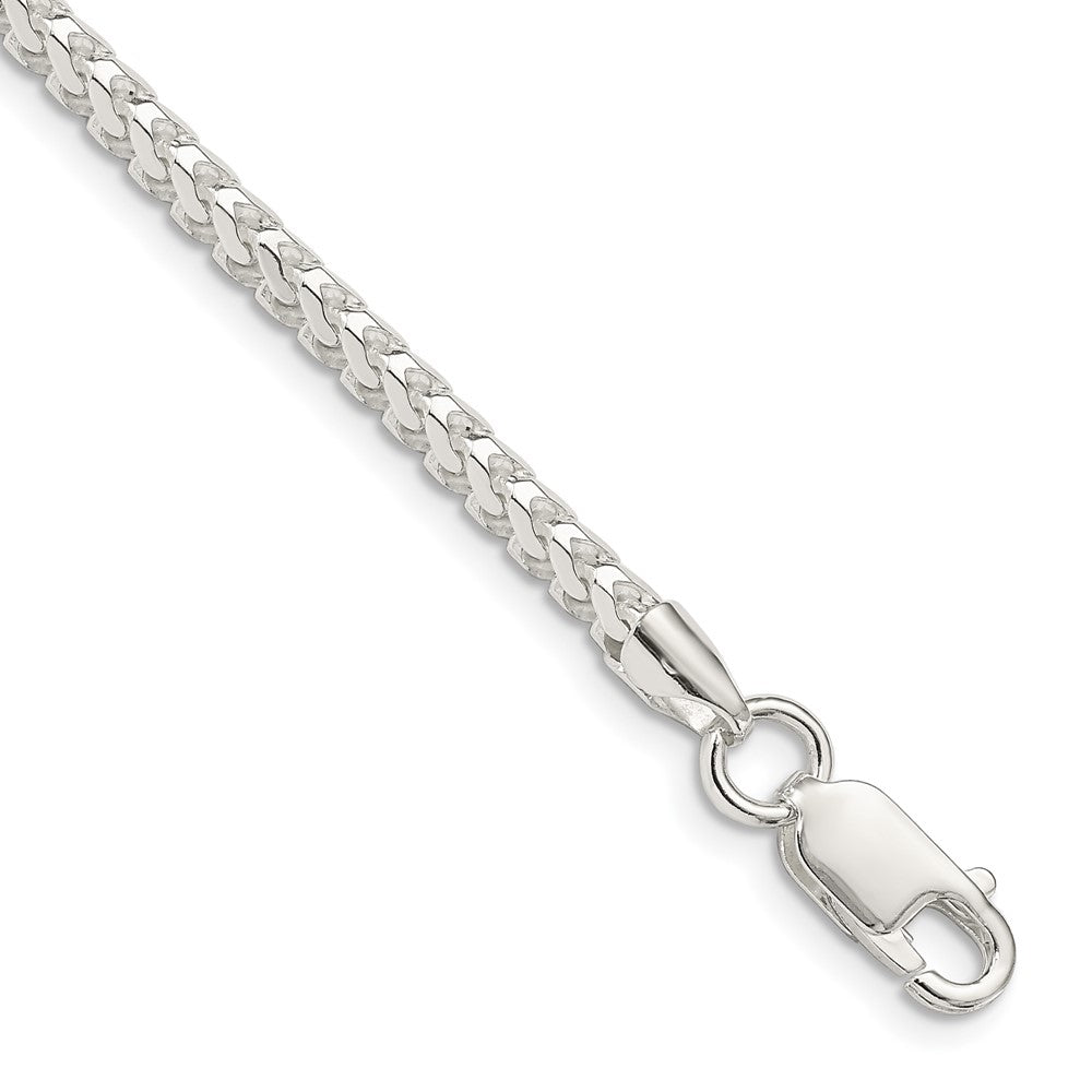Sterlingsilber 3.1mm Diamantiert Quadratisch Franco Gliederarmband