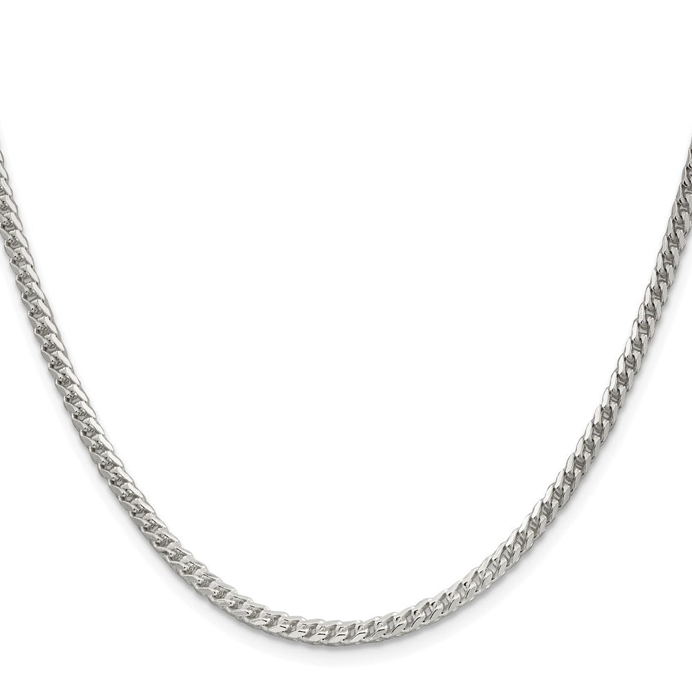 Sterlingsilber Rhodiniert 3mm Diamantiert Quadratisch Franco Kette