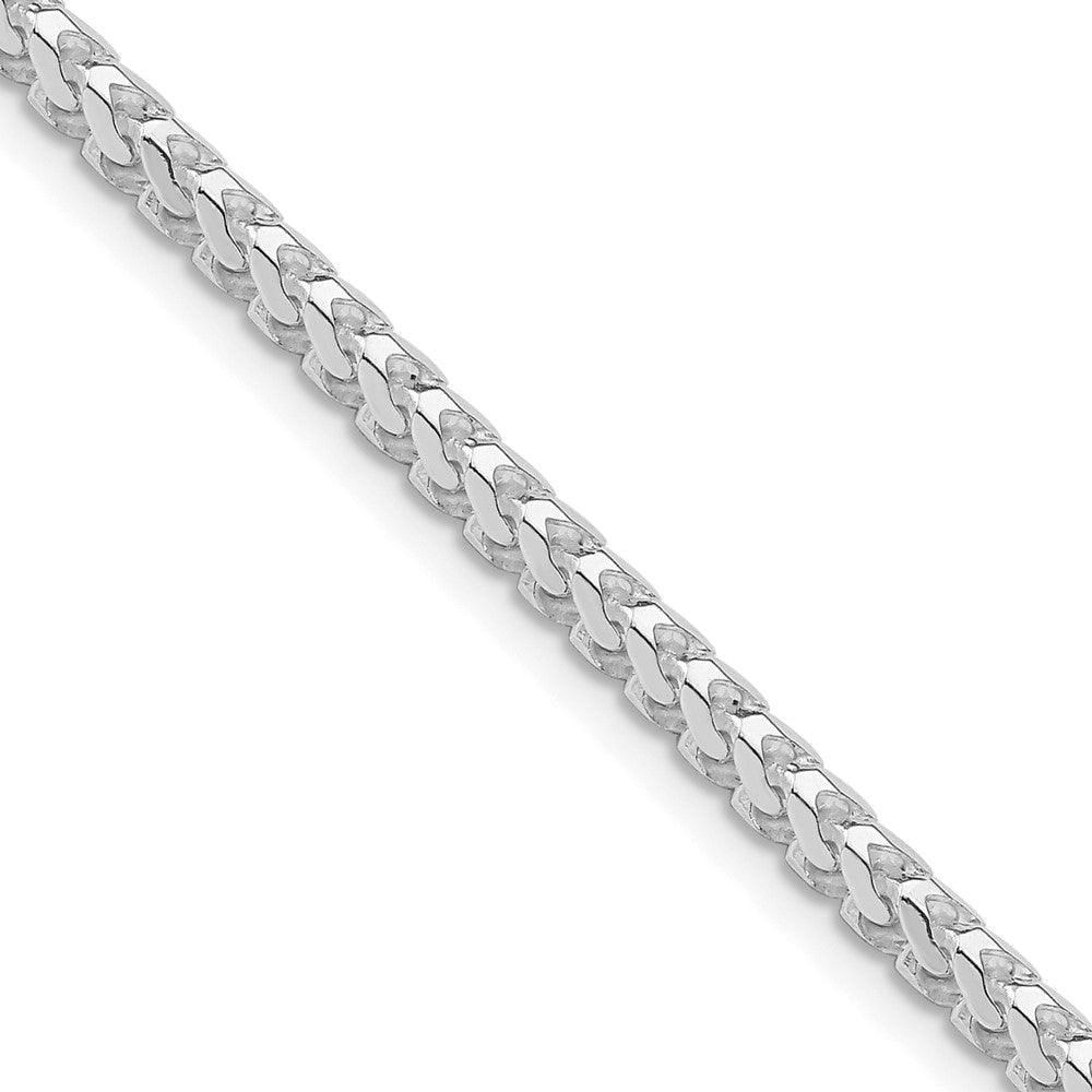 Sterlingsilber Rhodiniert 3mm Diamantiert Quadratisch Franco Kette