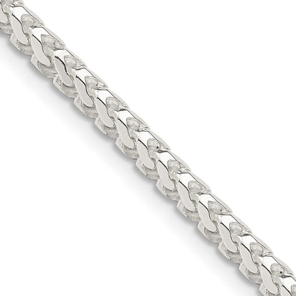 Sterlingsilber 3.1mm Diamantiert Quadratisch Franco Halskette